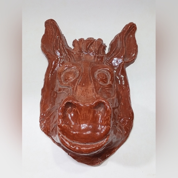 Ceramic Donkey Mask Folk Art